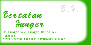 bertalan hunger business card